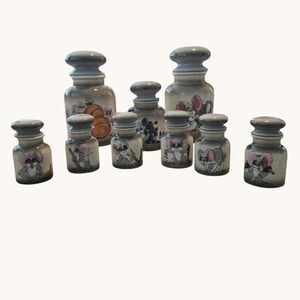 Vintage Mouse Kitchen Canister Set Ceramic Cottagecore Country Decor 9Pc Lot